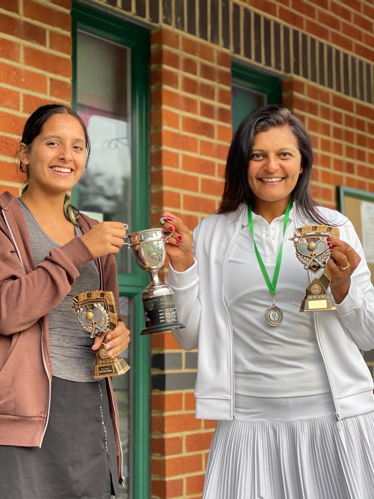 Ladies Doubles Winners Jaina & Alpa Stamp